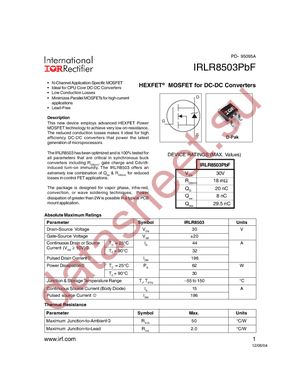 IRLR8503TRRPBF datasheet  